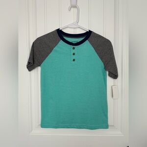 NWT Jumping Beans Kids Teal and Gray Raglan Shirt